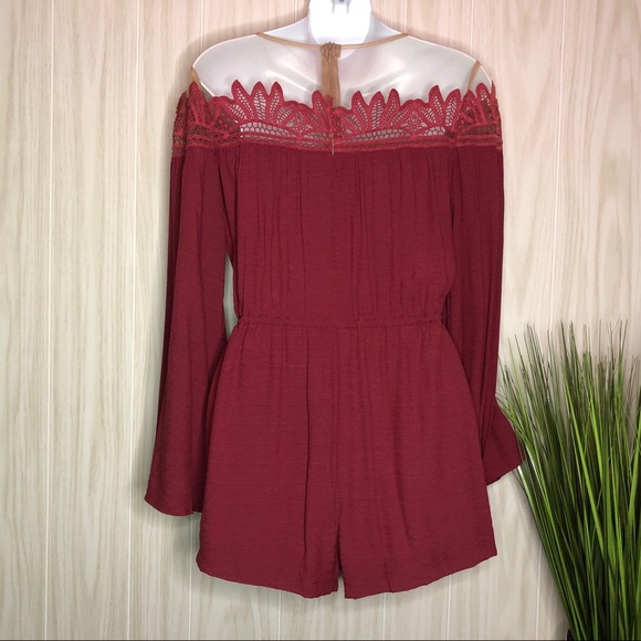 tea & cup Lace Tulle Sheer Romper - Picture 3 of 5